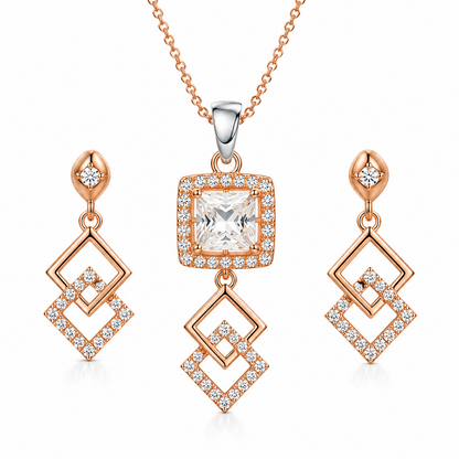 Solitaire Multicolor Pendent Set
