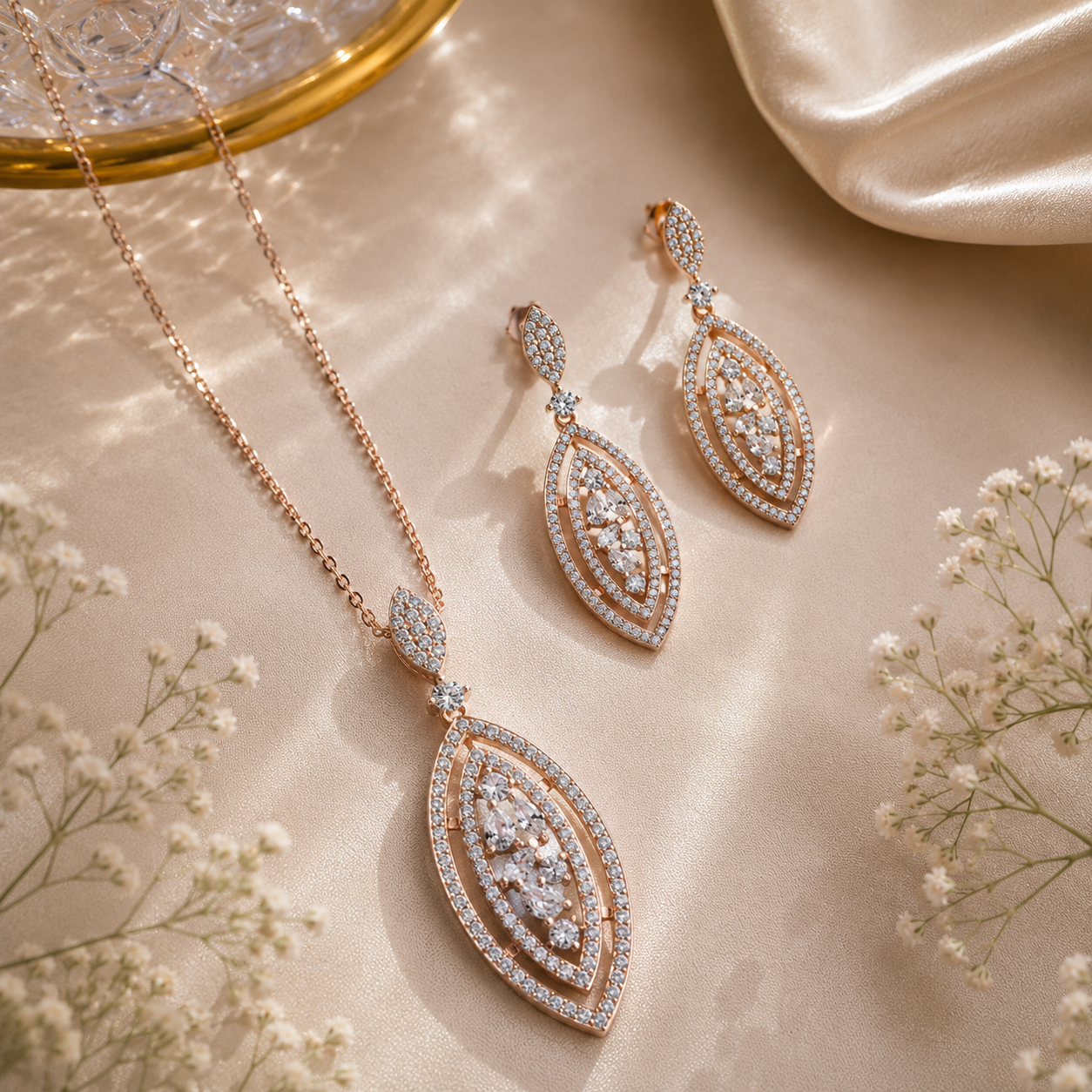 The Gilded Oculus sterling Silver Pendent Set