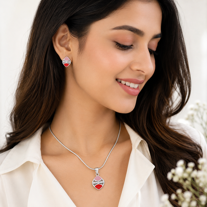 Fuchsia Blaze Pendent Set for Women