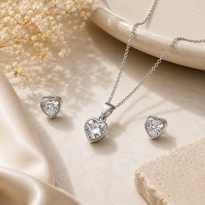 The Heart - Silver Pendent Set for Women (92.5 Sterling Silver)
