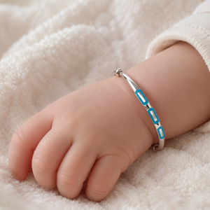 Adjustable Kada Bracelet for New Born Baby in Blue