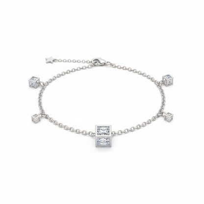 Cubical Anklet for Women on white bg - Rivansh