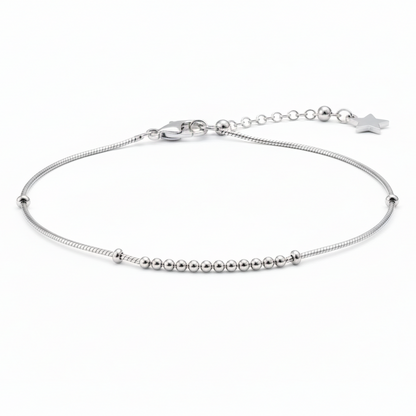 E4 Silver Anklet for Women on white - Rivansh