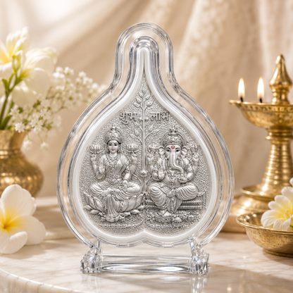 Ganesh Lakshmi Pure Silver Idol themed photo