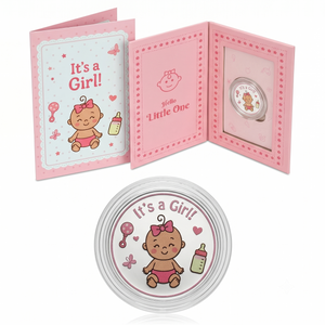 Baby Girl, Silver, Round Shape, 1 g Coin