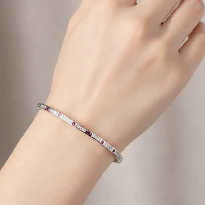 The Red Sterling Silver Cuff Bracelet for Women