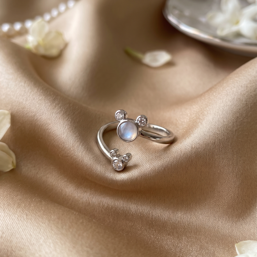 White Circle Zircons 925 Sterling Silver Toe Ring for Women