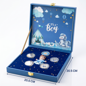 Musical Baby Boy, Silver, Round Shape, 1g x 5 Coins