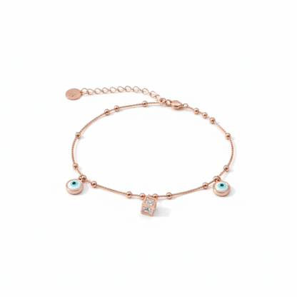Cubic evil eye anklet 925 Silver