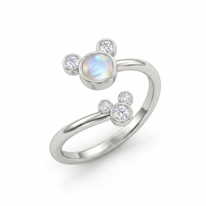 White Circle Zircons 925 Sterling Silver Toe Ring for Women