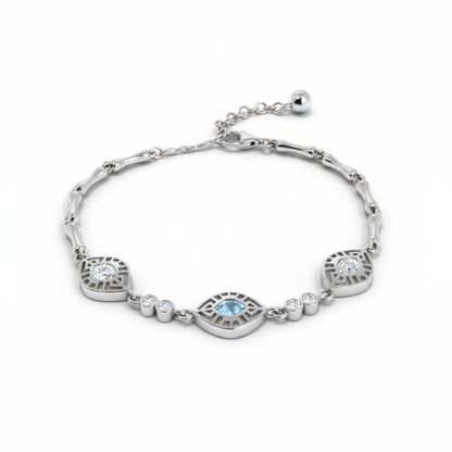 Blue Eye Bracelet - Silver Bracelet for Her