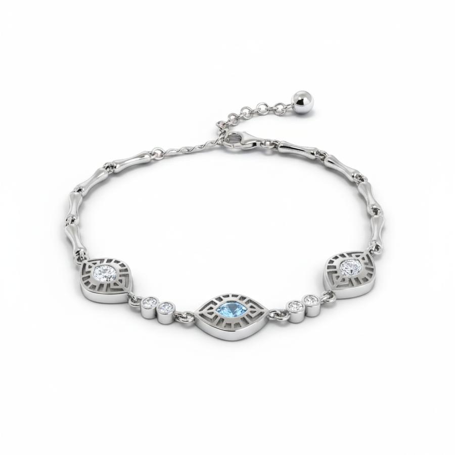 Blue Eye Bracelet - Silver Bracelet for Her