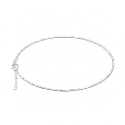 Smooth Rope Chain Silver Anklet for Women