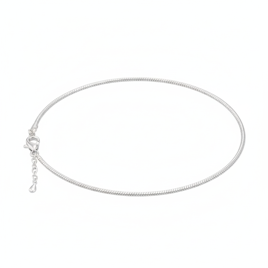 Smooth Rope Chain Silver Anklet for Women