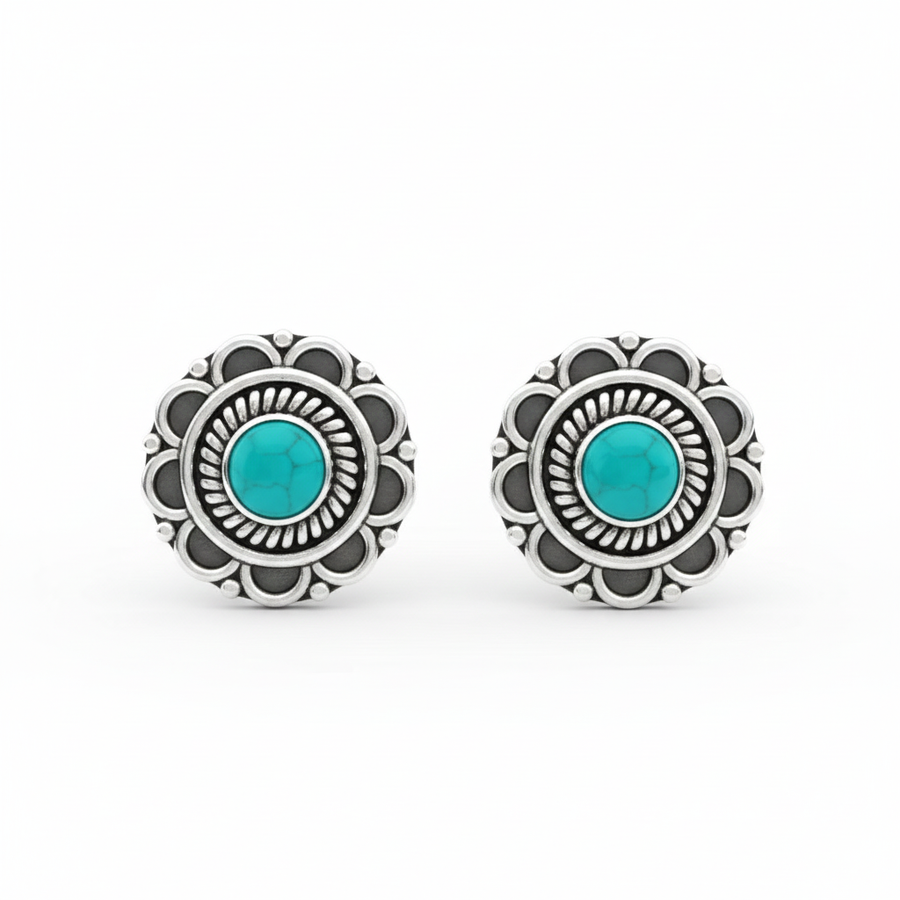 Blue stone mandala earrings for Women
