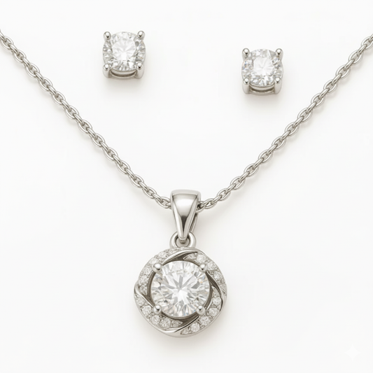 MK7 Sterling Silver Pendant Set