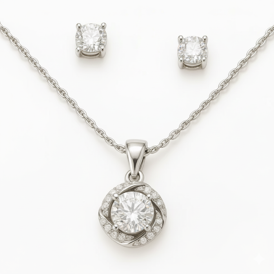 MK7 Sterling Silver Pendant Set