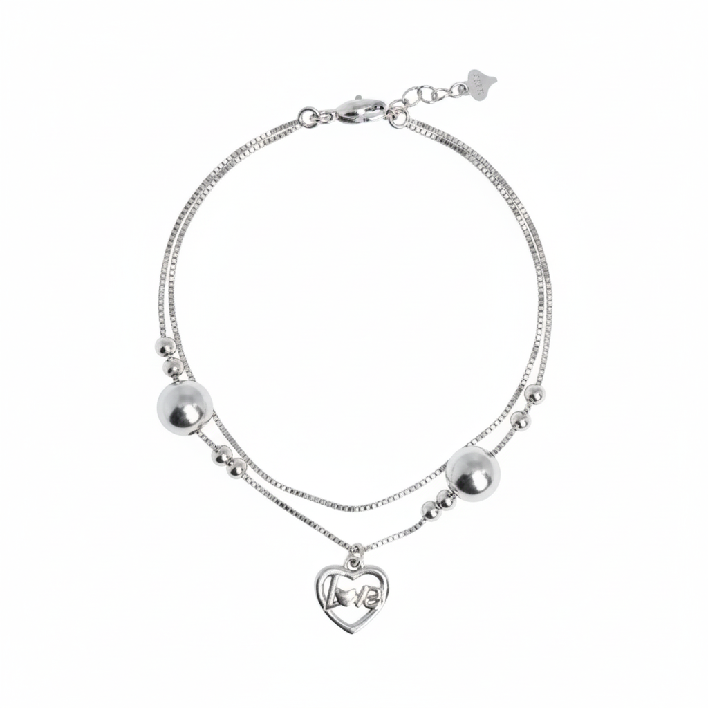Love Heart - Sterling Silver Bracelet