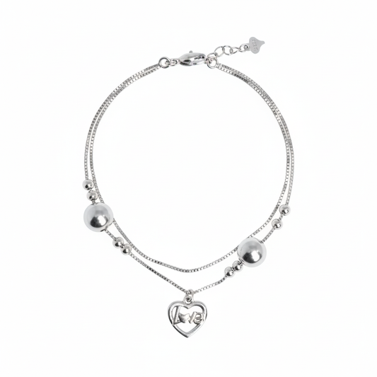 Love Heart - Sterling Silver Bracelet