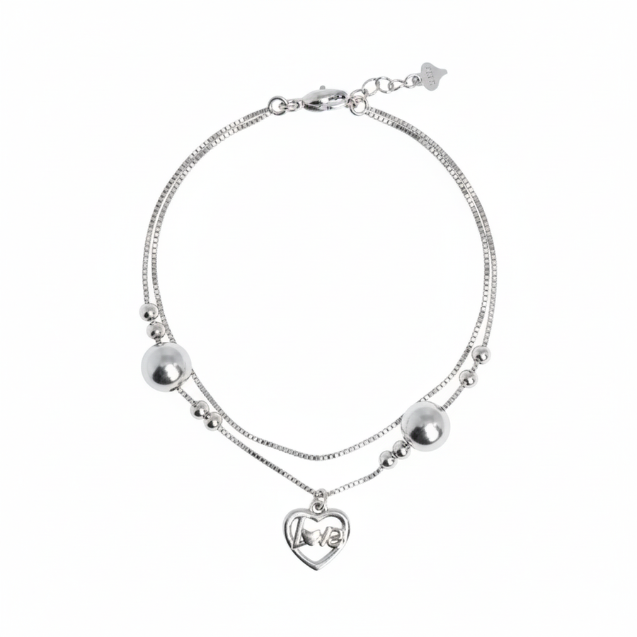 Love Heart - Sterling Silver Bracelet