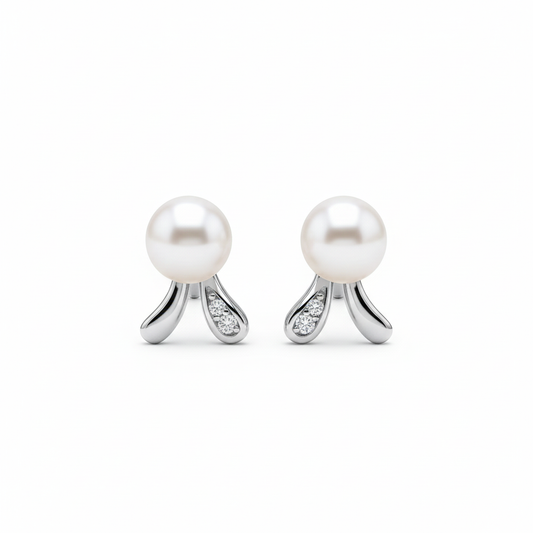 Pearl 925 Sterling Silver Stud Earrings for Women - Rivansh