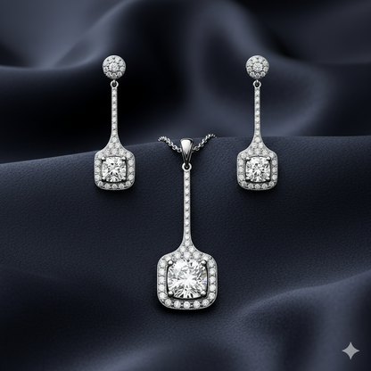 The Square Radiance Pendent Set for Women