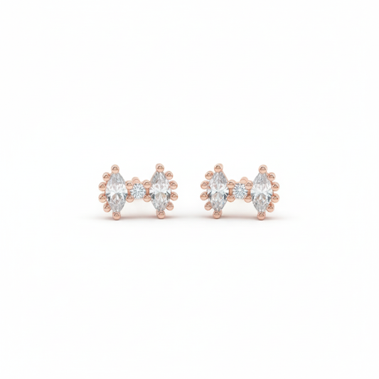 Zircon’s Gold-Plated Sterling Silver Earrings for Girls & Women