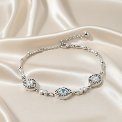 Blue Eye Bracelet - Silver Bracelet for Her