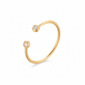 Iris Ring – Bezel Set Moissanite Open 925 Sterling Silver for Women