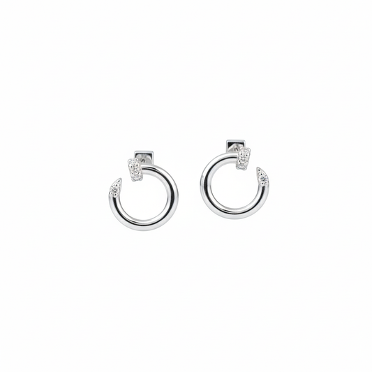 Semi-Circle 925 Sterling Silver Earrings for Girls & Women