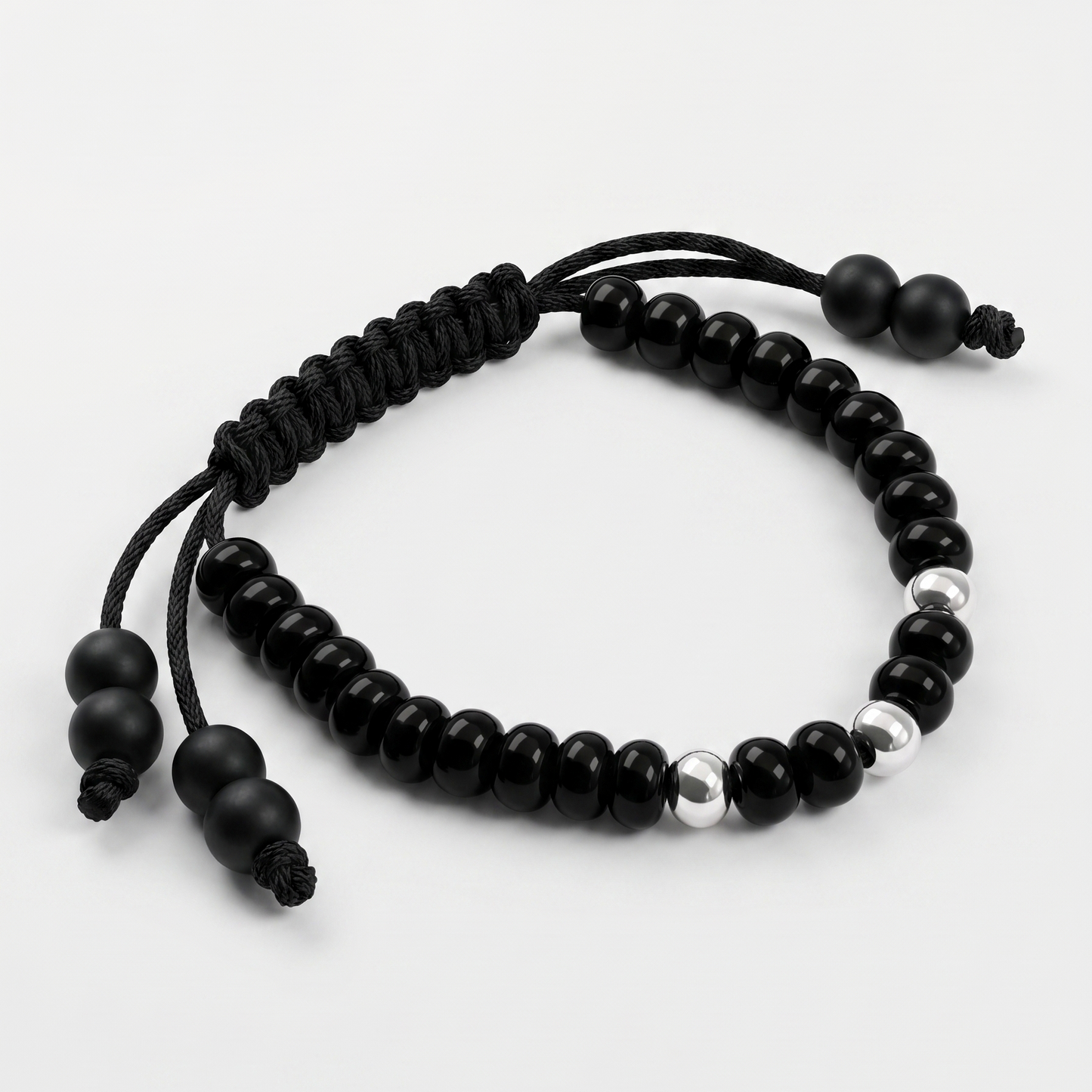 Nazariya in Black thread with Pure Silver Beads