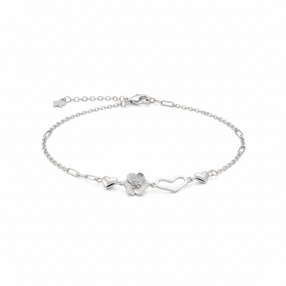 Heart Anklet for Women white background - Rivansh