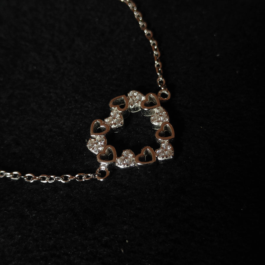 silver Shine Heart Bracelet