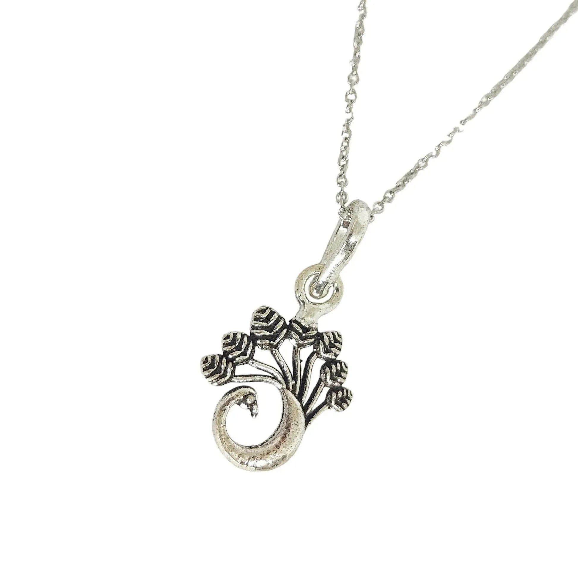 Peacock Oxidized Sterling Silver Pendent Set With Chain For Women - Rivansh