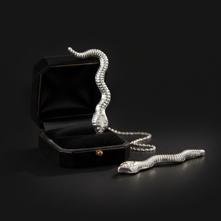 King and Queen Silver Snake for Pooja (92.5 Sterling Silver)