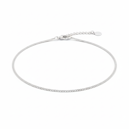 M4 Silver Anklet for Women on white - Rivansh