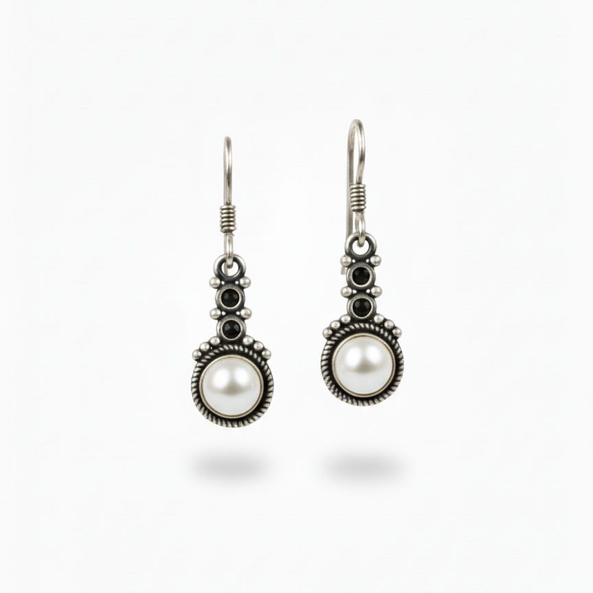 Pearl Hanging Sterling Silver Earrings for Women | 92.5 Silver