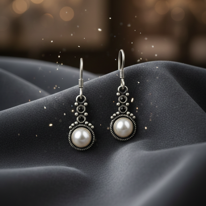Pearl Hanging Sterling Silver Earrings for Women | 92.5 Silver