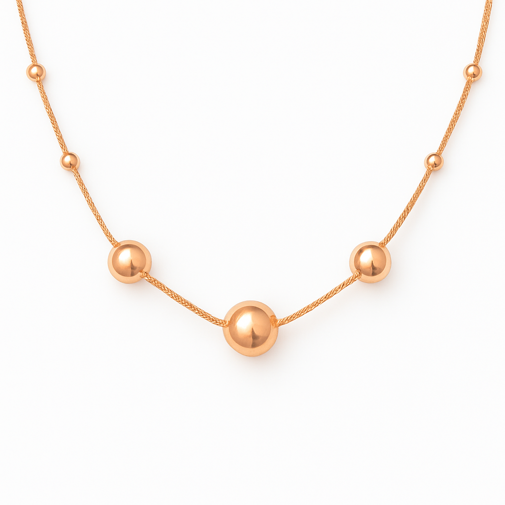 Rivansh 18-Inch Ball Design Sterling Silver Necklace rosegold - Rivansh