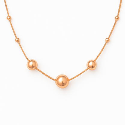 Rivansh 18-Inch Ball Design Sterling Silver Necklace rosegold - Rivansh