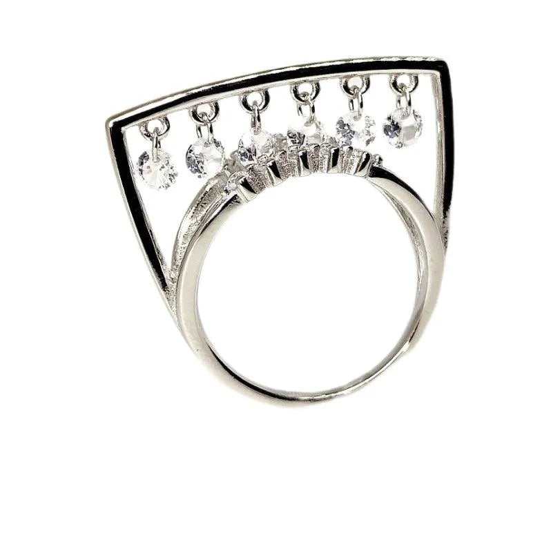 Rivansh continuous fluid loop Mobius ring in mirror-polished 925 sterling silver side view