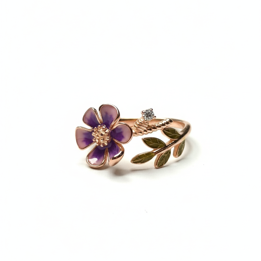 Rivansh curved wave accent ring in rhodium plated 925 sterling silver with an asymmetric micro-pave layout.