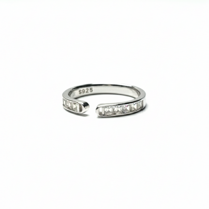 Rivansh modern openwork geometric cutout statement band in mirror-polished 925 silver.