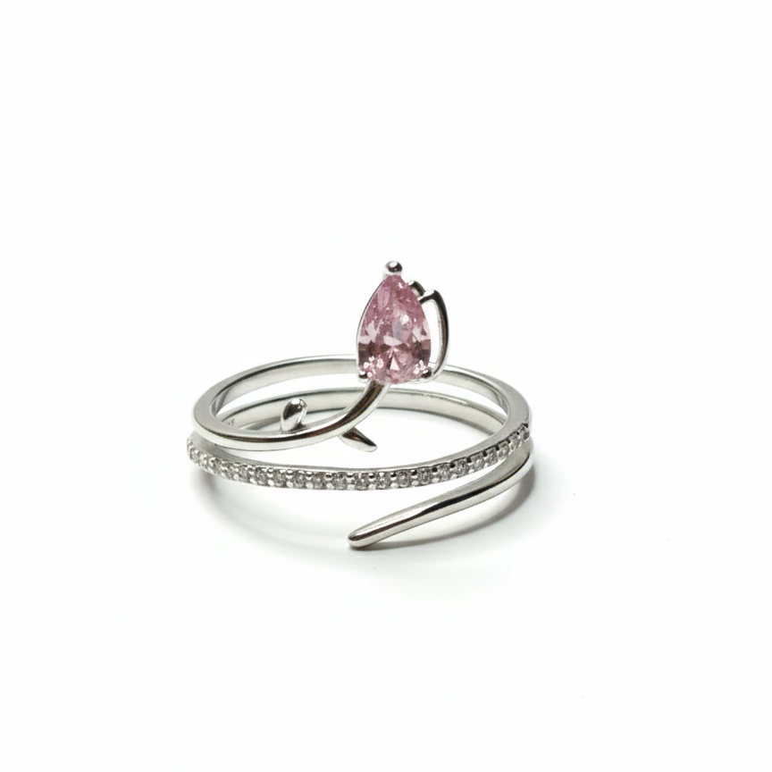 Rivansh traditional heritage blue sapphire cushion cut solitaire ring with accented shoulders in 925 fine silver.