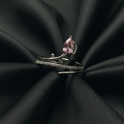 Rivansh traditional heritage blue sapphire cushion cut solitaire ring with accented shoulders in 925 fine silver on black silk cloth