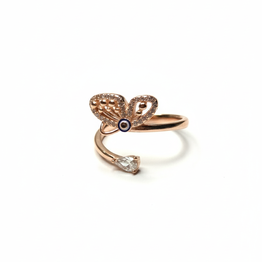 Rivansh v-shape contoured curved tiara ring in 925 silver decorated with micro-pave brilliant stones.