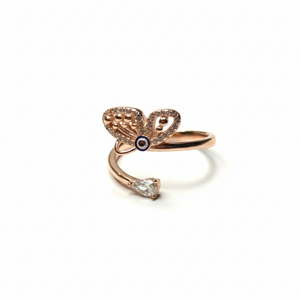 Rivansh 925 Silver Curved Chevron AAA Cubic Zirconia Ring