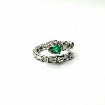 Rivansh water drop baguette solitaire ring in certified 925 silver with low-profile corner prongs.