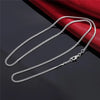 2MM 925 Sterling Silver String Chain For Women Men High Quality Jewellery Gifts