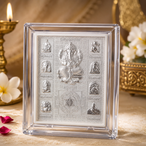 Shri Ganesha Ashtalakshmi Pure Silver Idol